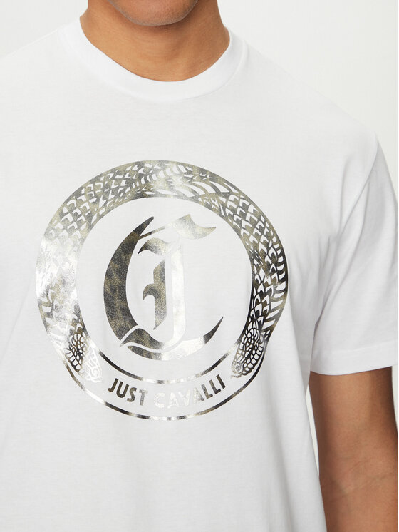 Just Cavalli Just Cavalli T-särk 78OAHT14 Valge Regular Fit