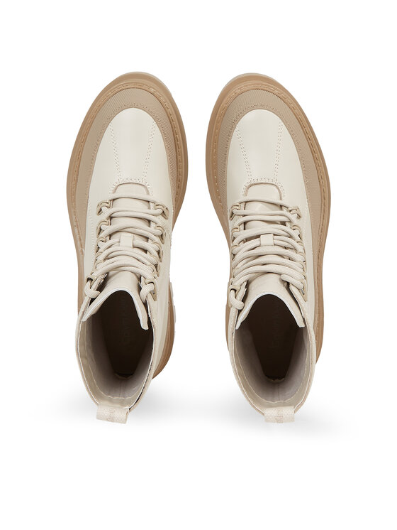 Calvin Klein Jeans Calvin Klein Jeans Ботильйони Flatform Lace Up Boot Lth YW0YW01110 Бежевий