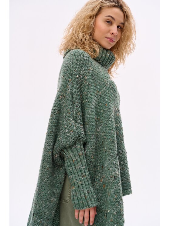 blue shadow blue shadow Sweter Tris Zielony Regular Fit