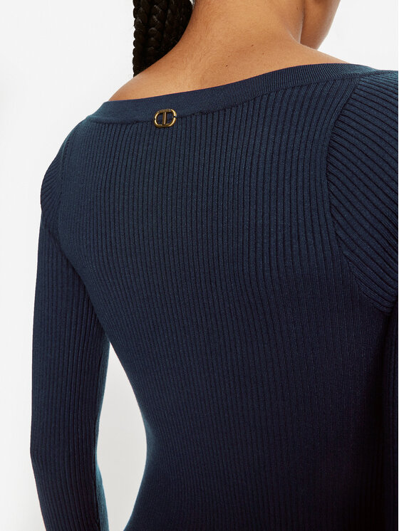 TWINSET TWINSET Kötött ruha 242TP3081 Sötétkék Regular Fit