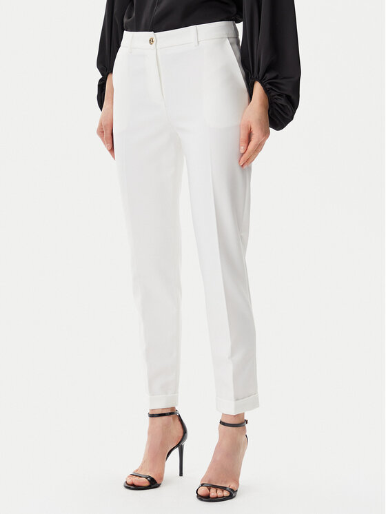 Artigli Artigli Kalhoty z materiálu ACPA000837 Écru Regular Fit
