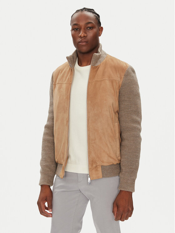 Milestone Milestone Lederjacke MSNicolas 531628 60690 Beige Regular Fit