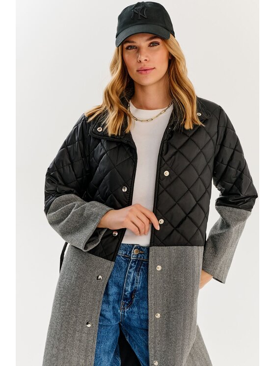 NAOKO NAOKO Kabát Camille Šedá Oversize