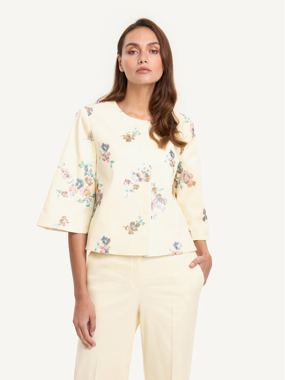 KMX KMX Marynarka 107350009 Écru Fitted Fit