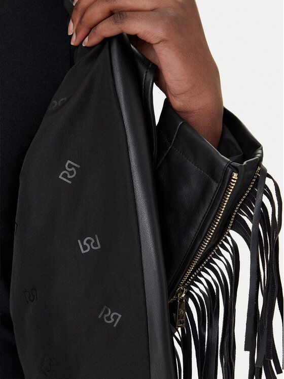 Rinascimento Rinascimento Ādas imitācijas jaka CFC0124662003 Melns Regular Fit