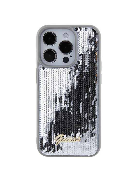 Guess Guess Etui na telefon iPhone 15 Pro Srebrny