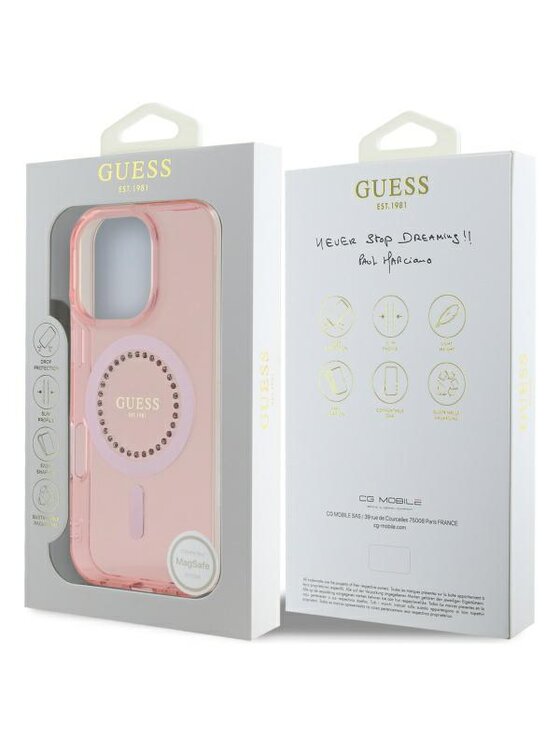 Guess Guess Etui na telefon Apple iPhone 16 Pro Różowy