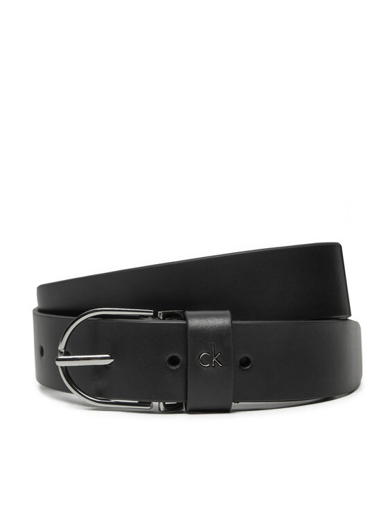 Calvin Klein Ženski Pas Ck Metal Loop Rnd Buckle 3.0 K60K612861 Črna