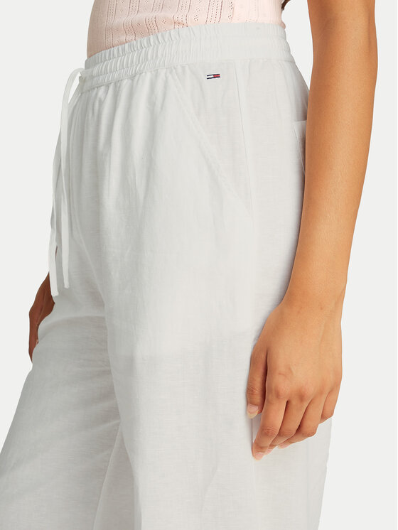 Tommy Jeans Tommy Jeans Bavlnené nohavice DW0DW20352 Écru Regular Fit