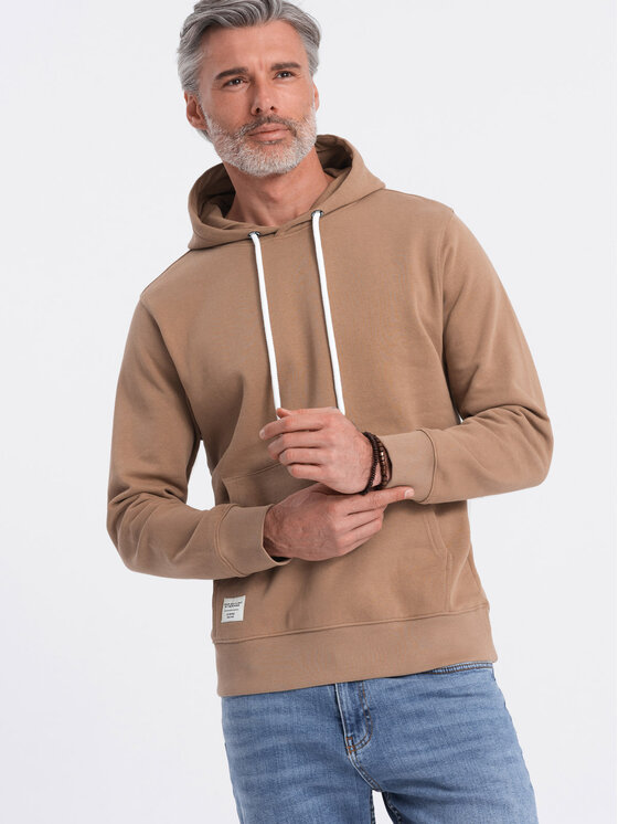 Ombre Ombre Mikina OM-SSBN-0177 Hnědá Classic Fit