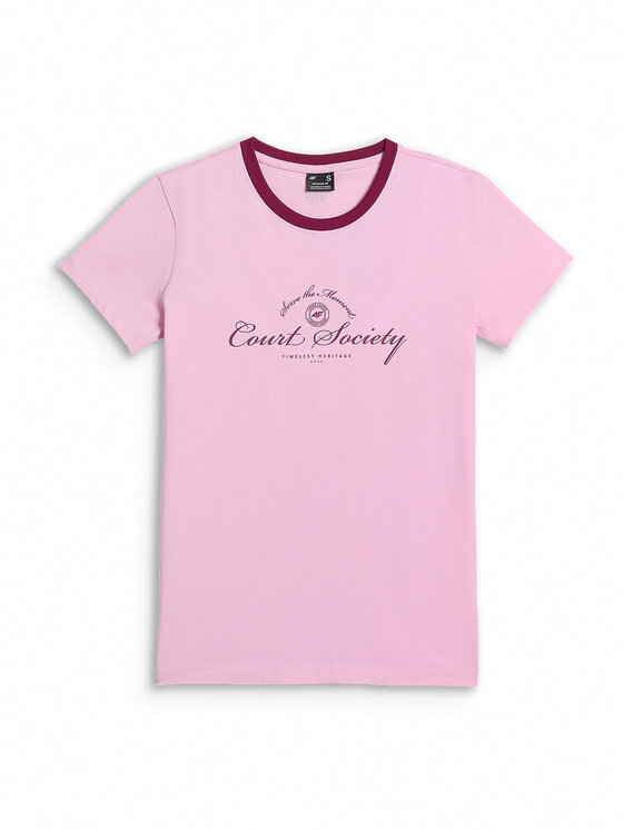4F 4F T-Shirt COURT SOCIETY Różowy jasny Regular Fit