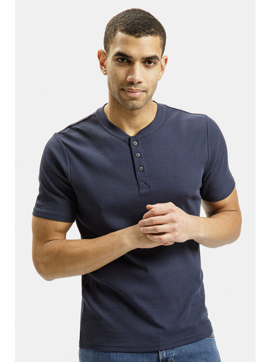 Cross Jeans Cross Jeans T-Shirt 15495-001 Granatowy Slim Fit