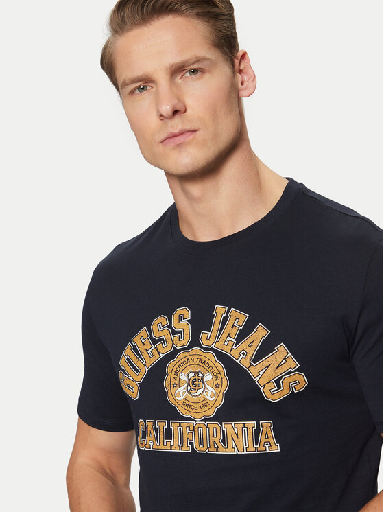 Guess Jeans Guess Jeans T-shirt M5RI80 K8HM0 Tamnoplava Slim Fit
