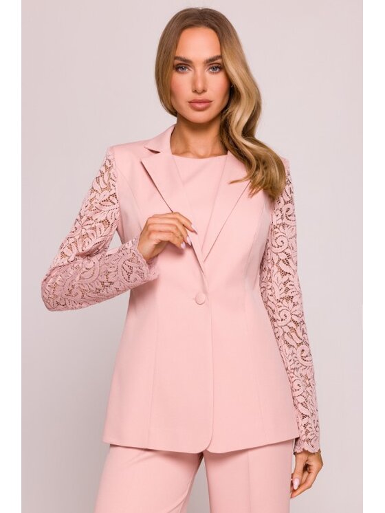 Made of Emotion Made of Emotion Marynarka M865 Różowy A-Line Fit