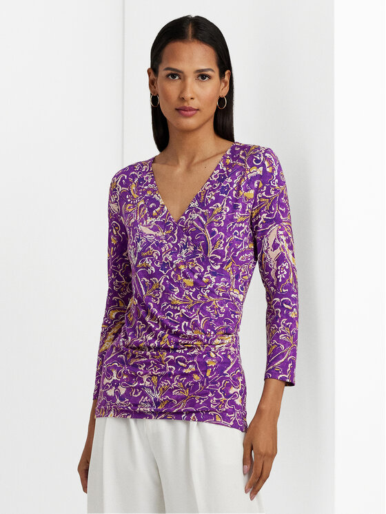 LAUREN RALPH LAUREN Lauren Ralph Lauren Majica 200925748001 Ljubičasta Slim Fit