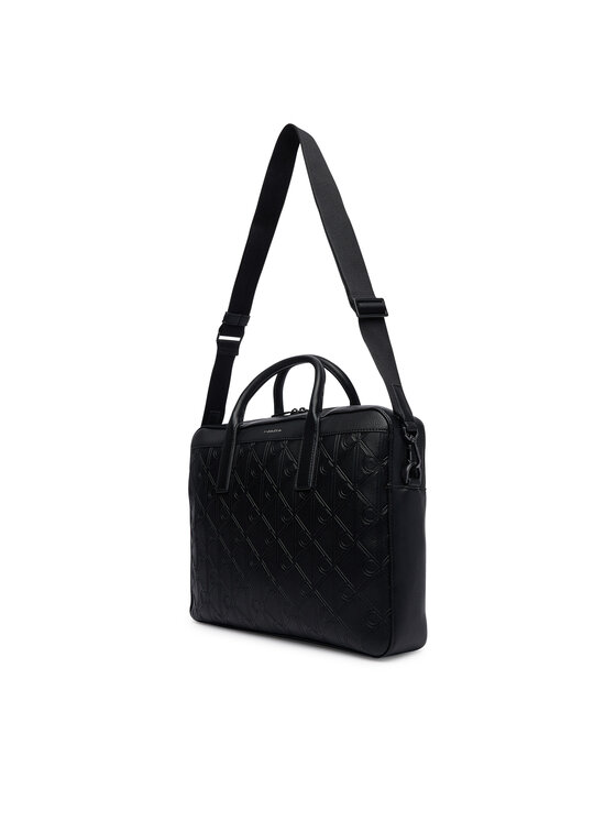 Calvin Klein Calvin Klein Poslovna torba Emblem Aop Deboss LV04D3561G Črna