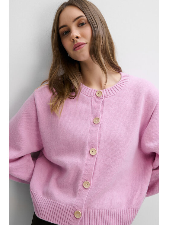 Fobya Fobya Kardigan F2114 Różowy Basic Fit