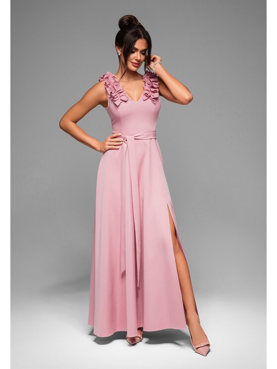 Ombre Ombre Sukienka wieczorowa LA-OM-DLR021 Różowy Regular Fit
