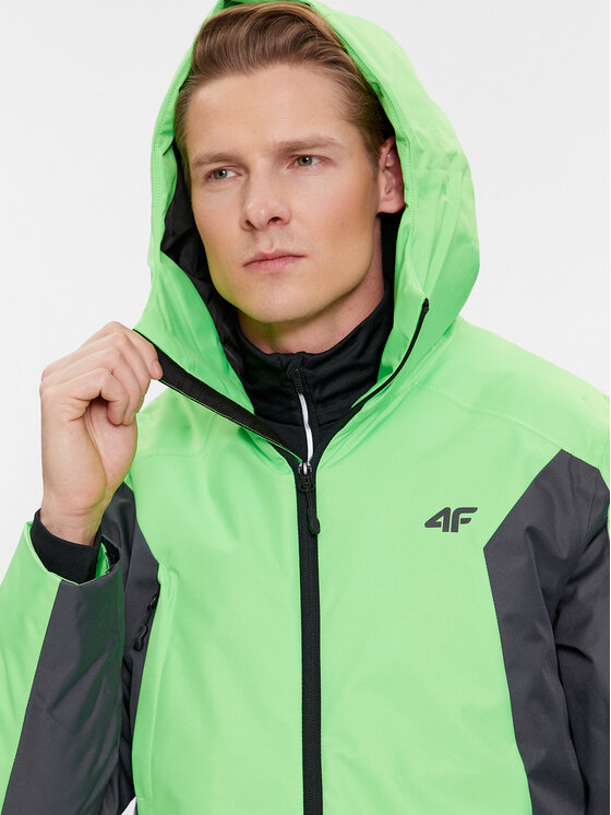 4F 4F Lyžařská bunda 4FAW23TTJAM306 Zelená Regular Fit