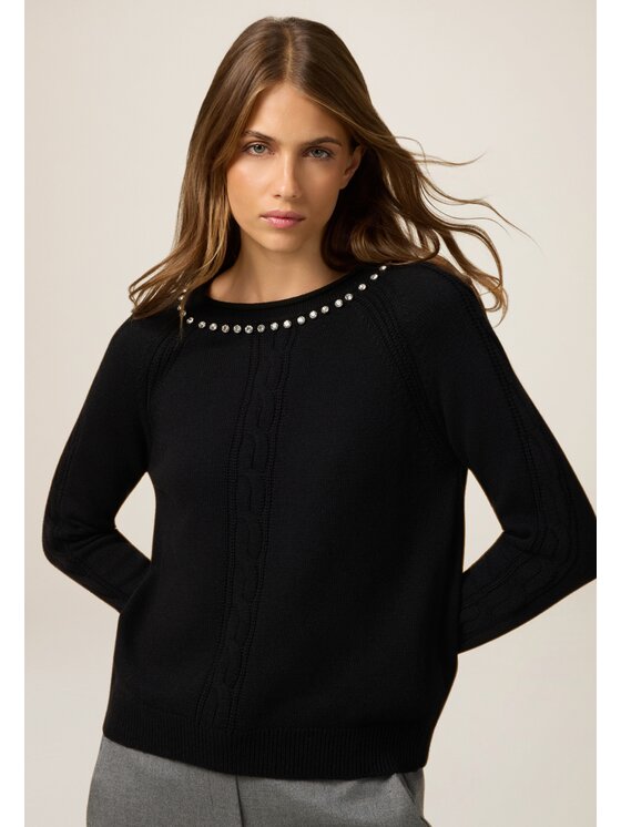 Oltre Oltre Cardigan M320J105251N033 Nero Regular Fit