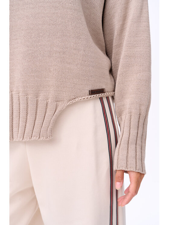 blue shadow blue shadow Sweter Bocq Beżowy Regular Fit