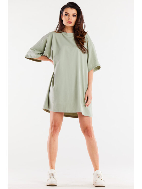 Infinite You Infinite You Sukienka codzienna M255 Zielony jasny Basic Fit