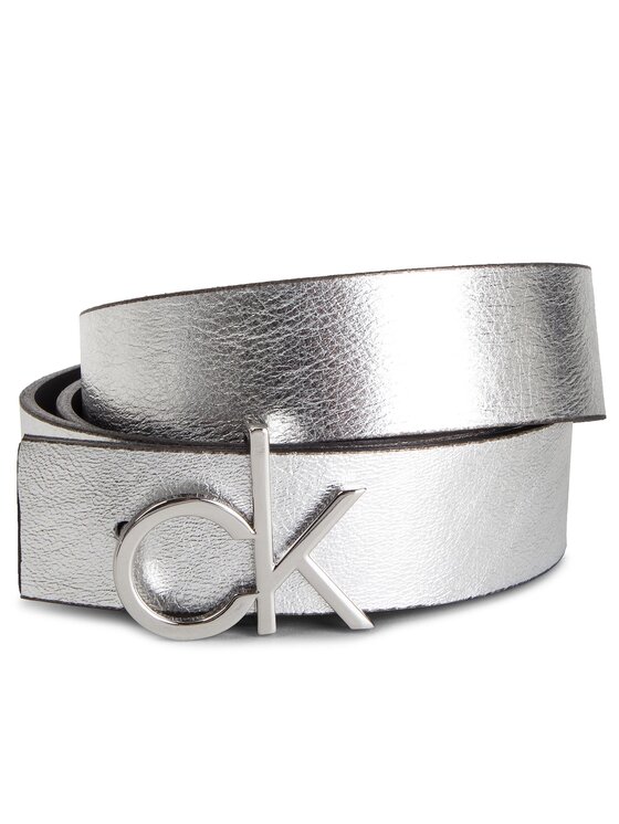 Calvin Klein Calvin Klein Дамски колан 3 Cm Ck Rev. Belt Giftpack K60K604907 Сребрист