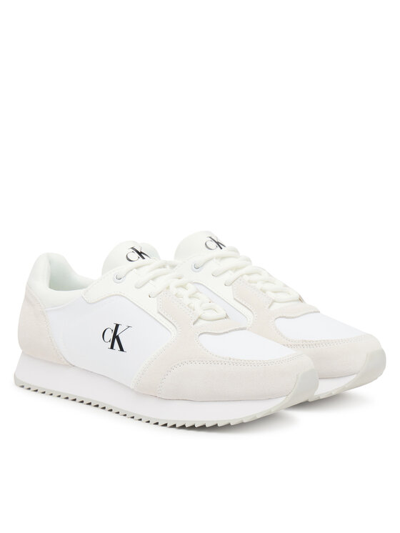 Calvin Klein Jeans Calvin Klein Jeans Αθλητικά Runner Laceup Sock Mg Nylon Mix YW0YW01644 Λευκό