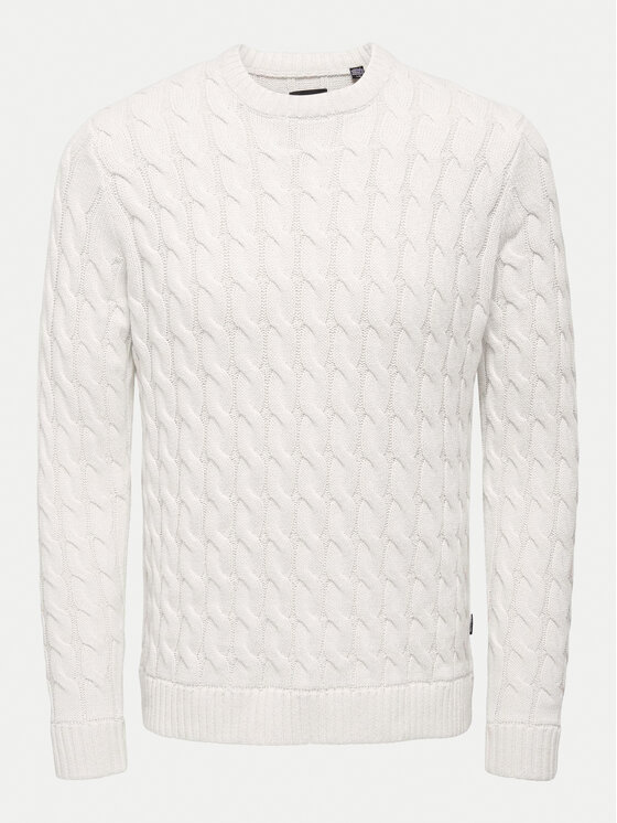 Only & Sons Only & Sons Sweter 22026504 Écru Regular Fit