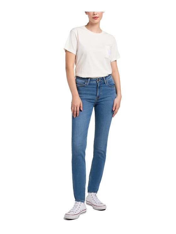 Lee Lee Jeansy 112351119 Niebieski Skinny Fit