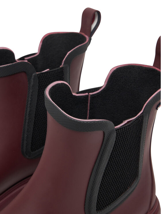 Tommy Hilfiger Tommy Hilfiger Gumijasti škornji Flag Ankle Warm Lining FW0FW08974 Bordo rdeča