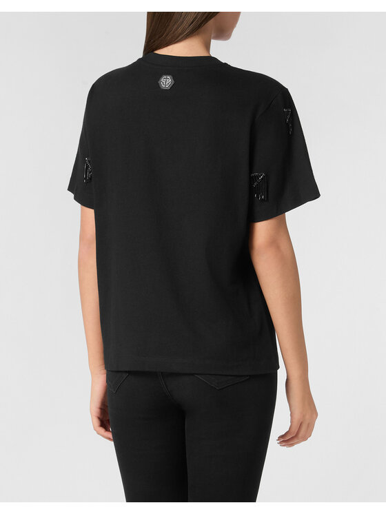 PHILIPP PLEIN PHILIPP PLEIN Tričko 22921 Čierna Over Fit