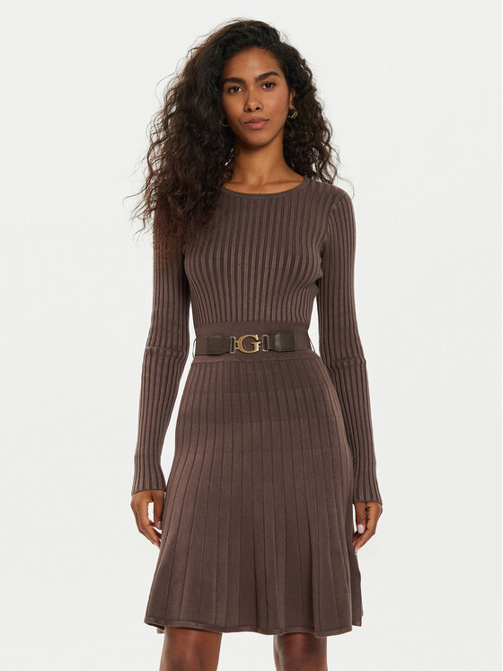 Guess Guess Φόρεμα υφασμάτινο W2BK29 Z2YJ2 Καφέ Regular Fit