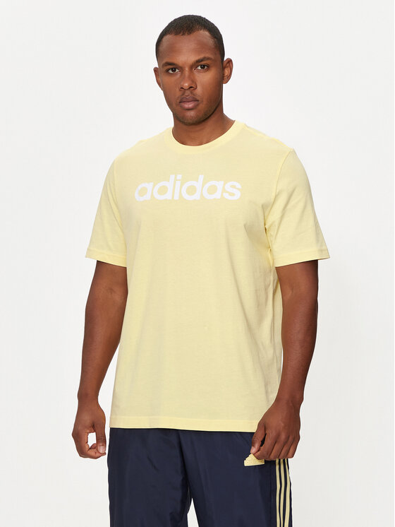 Adidas Majica Essentials Linear Logo IZ4769 Rumena Regular Fit