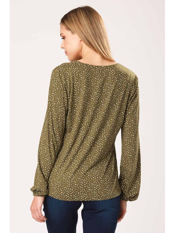 QUIOSQUE QUIOSQUE Bluzka GROCH BLOUSE Zielony Regular Fit