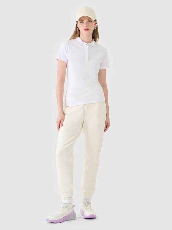 4F 4F Polokošile 4FWMM00TPTSF514-10S Bílá Slim Fit