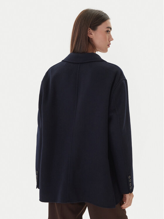 ViCOLO ViCOLO Вовняне пальто TF0005 Cиній Regular Fit