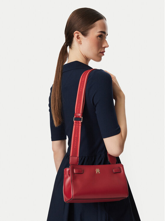 Tommy Hilfiger Дамска чанта Th Joy Crossover AW0AW19065 Червен