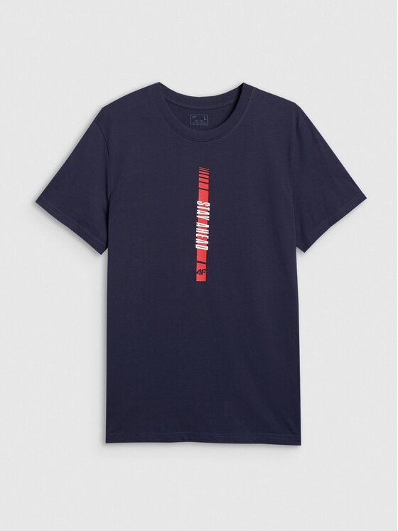 4F 4F T-Shirt 4FRAW25TTSHM3225-31S Granatowy Regular Fit