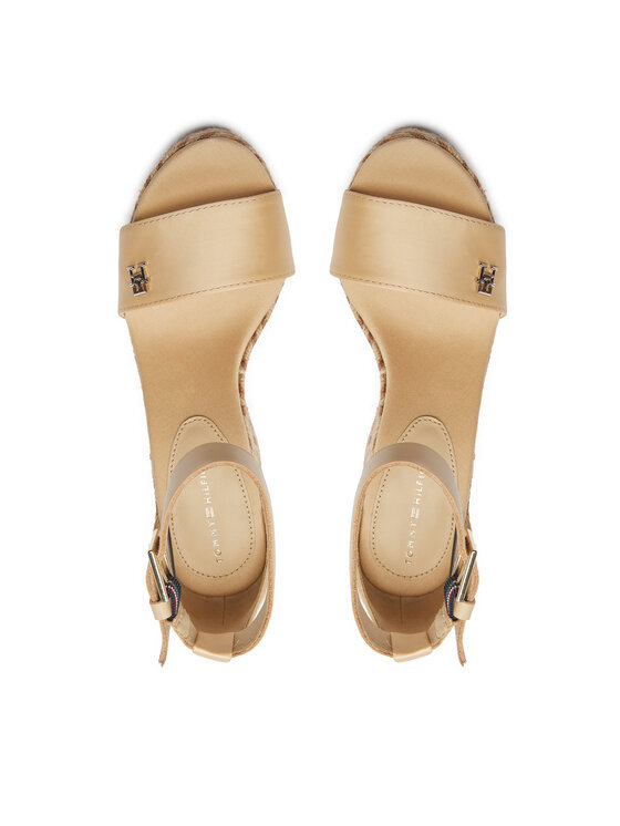 Tommy Hilfiger Tommy Hilfiger Εσπαντρίγιες Colorful High Wedge Satin Sandal FW0FW07914 Μπεζ
