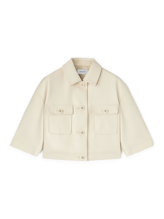 Motivi Motivi Giacca in similpelle R306W000122N002 Bianco Regular Fit