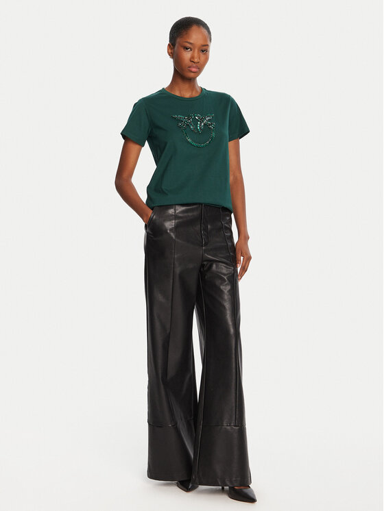 PINKO PINKO T-Shirt Quentin 100535 A2RN Πράσινο Regular Fit