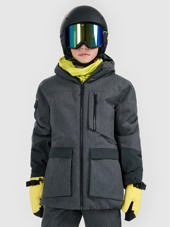 4F 4F Kurtka snowboardowa 4FJRAW25TTJAU1039-20S Czarny Oversize