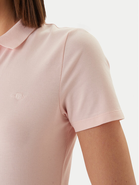Gant Gant Polo 4201535 Różowy Slim Fit