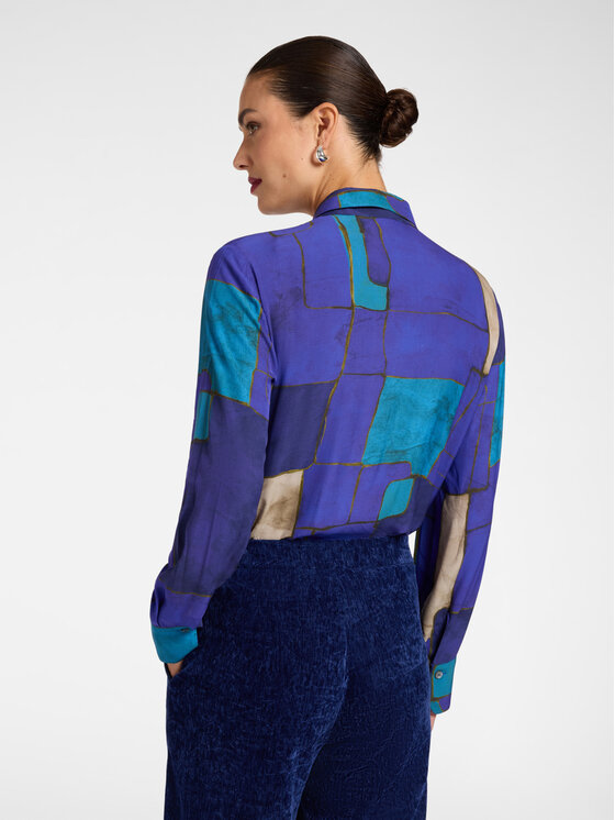 Elena Mirò Elena Mirò Camicia 5045P200376N001 Turchese Regular Fit