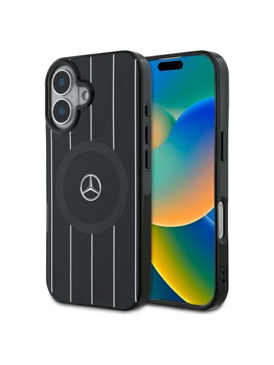 Etui na telefon Mercedes-Benz, Czarne, MB Double Layer Crossed Lines