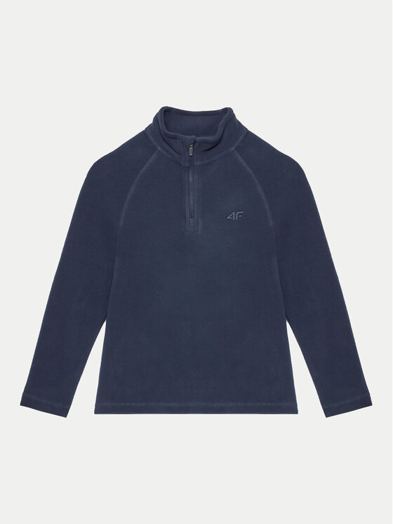 4F Fleecová mikina 4FJWAW24UFLEM050 Tmavomodrá Regular Fit