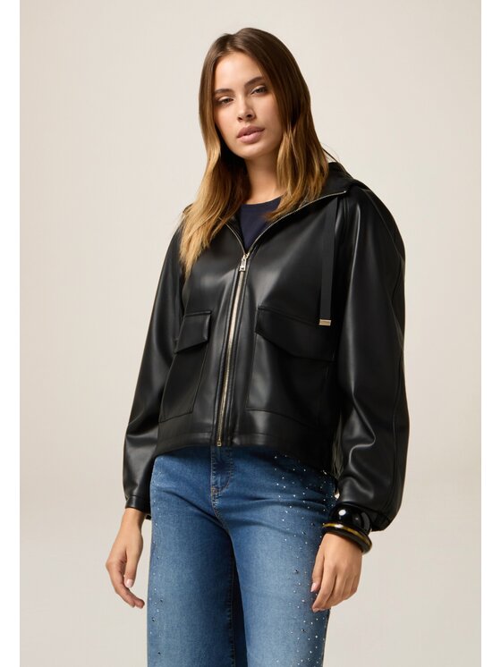 Oltre Oltre Giacca in similpelle R326J000278N033 Nero Over Fit