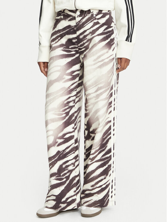 adidas adidas Jeansy Adilenium Season 6 Zebra Print Wide Leg Denim LH1954 Brązowy Wide Leg