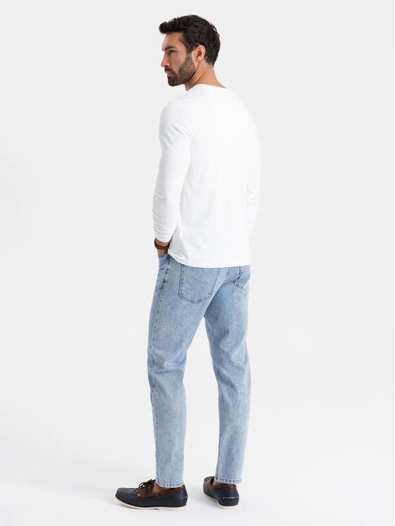 Ombre Ombre S dlouhým rukávem OM-LSBC-0123 Bílá Slim Fit